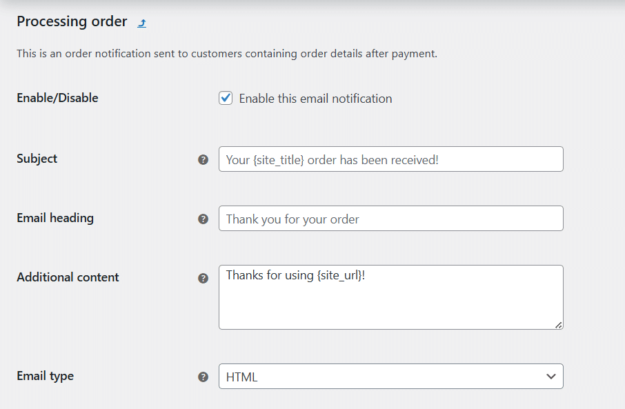 Customizing WooCommerce receipt