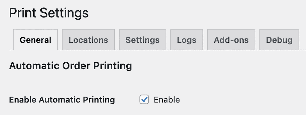 Enable auto printing 