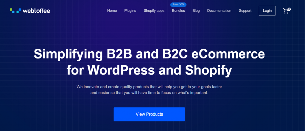 WebToffee homepage