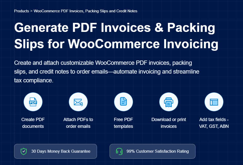 WebToffee PDF Invoices plugin