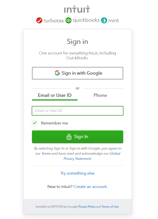 Login to your QuickBooks Online account