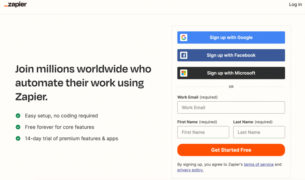 Create a Zapier account