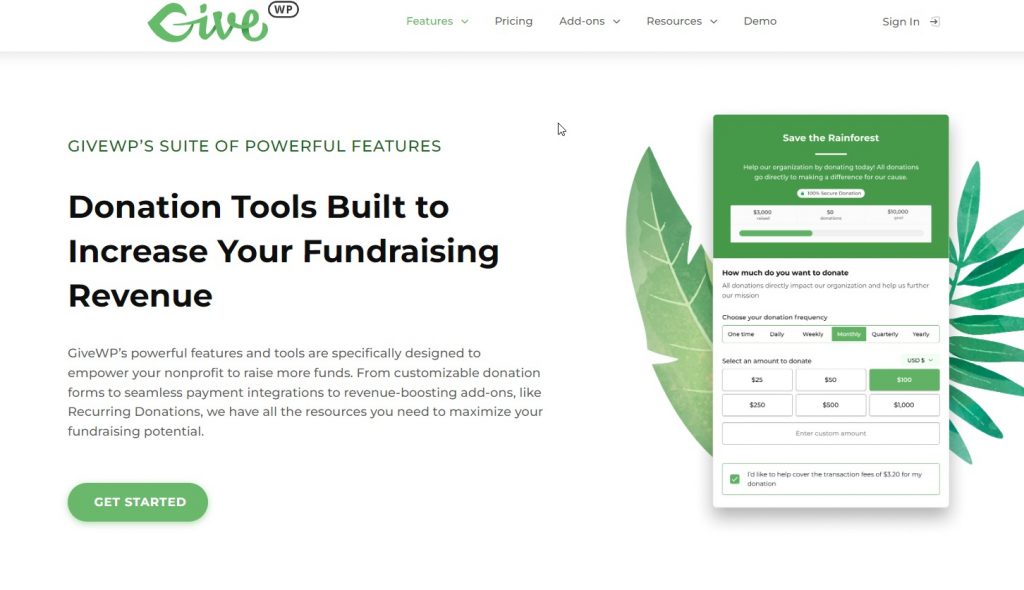 GiveWP is a leading donation and fundraising plugin for WordPress.
