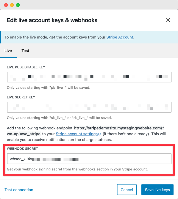 Adding your webhook secret