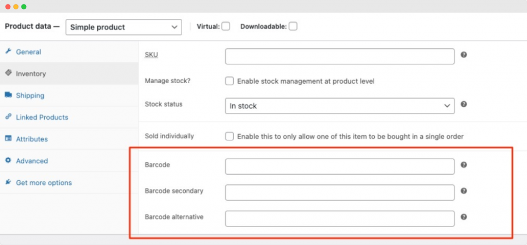 Adding barcodes in WooCommerce using Jovvie.