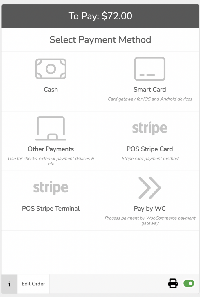 Jovvie’s POS Station with Different Payment Options