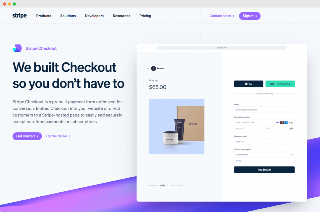 Stripe Checkout is a prebuilt payment form optimized for conversion