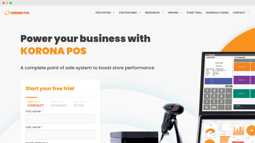 KORONA POS homepage