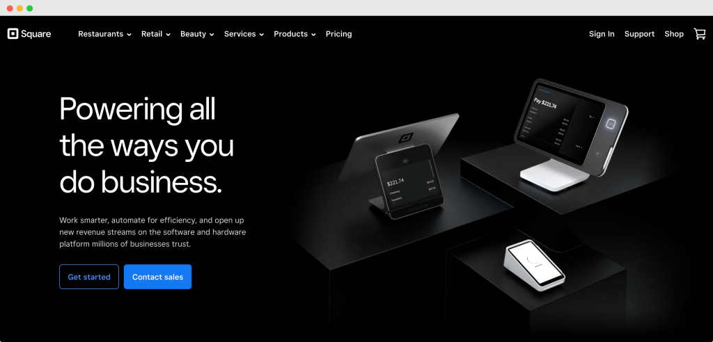 Square homepage