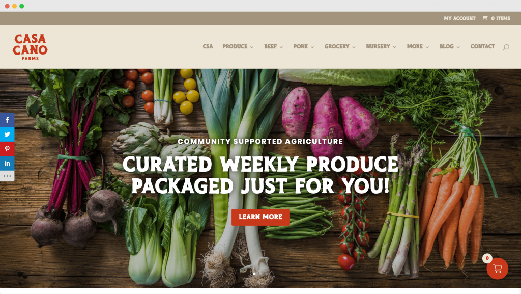 CasaCano Farms homepage