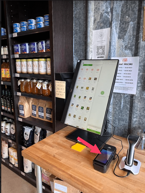 CasaCano Farms self-service kiosk setup using Jovvie POS.