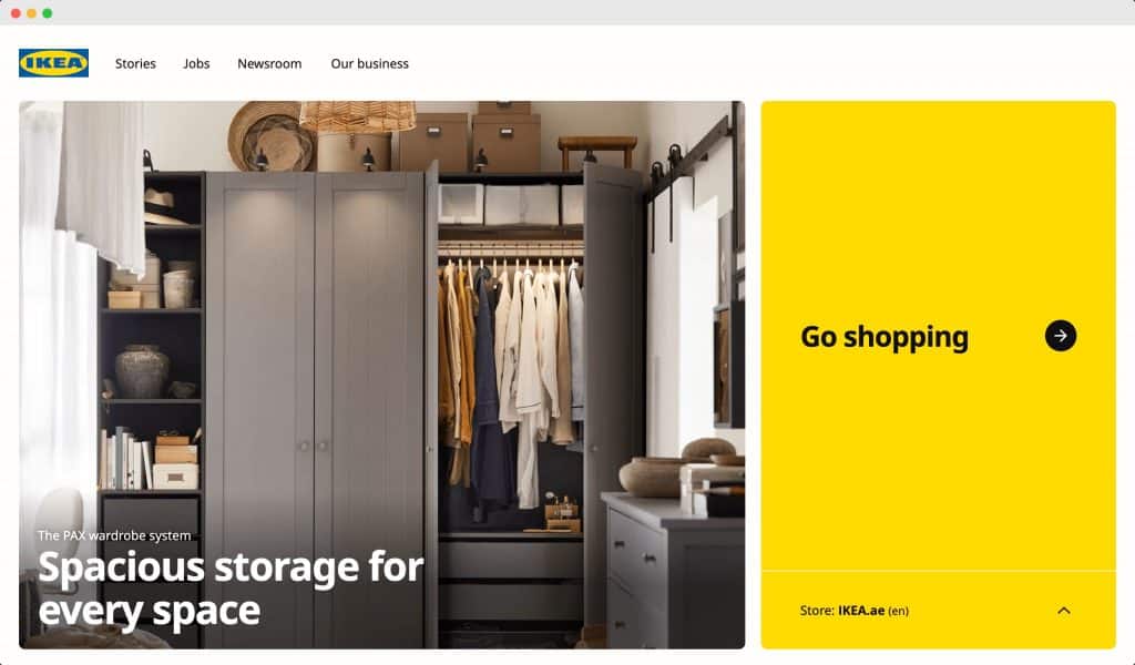 IKEA homepage