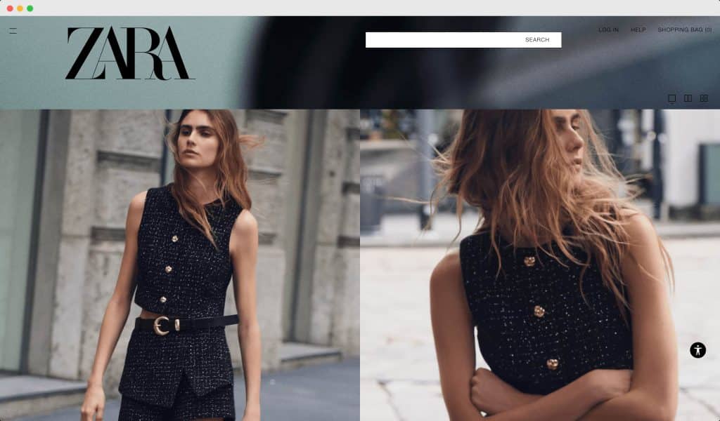 Zara homepage