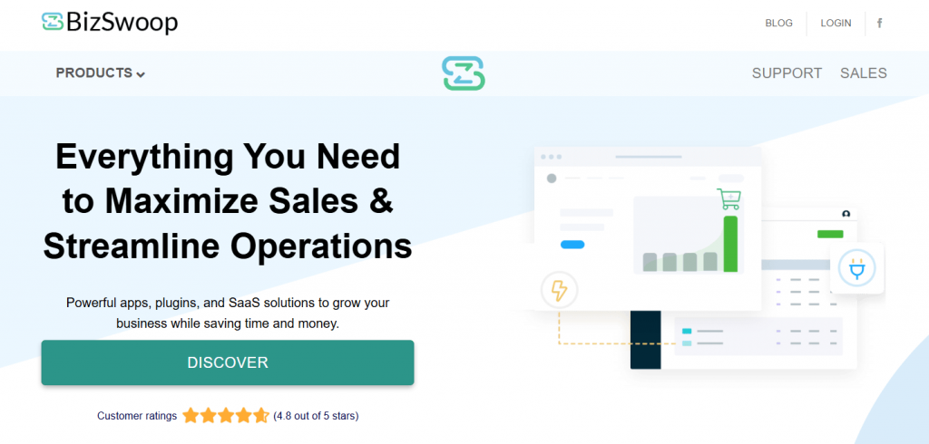 BizSwoop app homepage