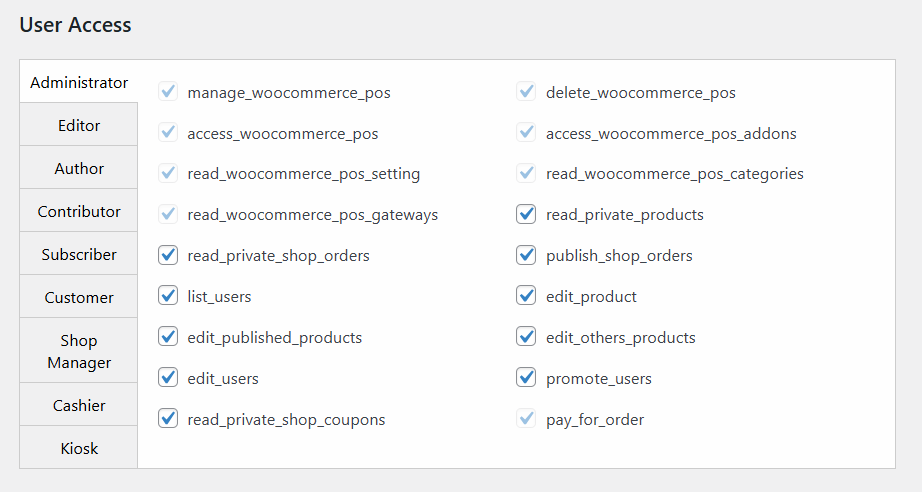 Setting up user access levels in Jovvie POS