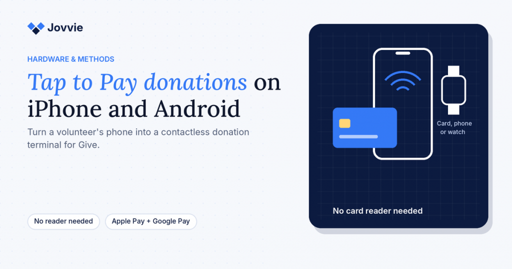 Tap to Pay donations on an iPhone or Android phone with no card reader